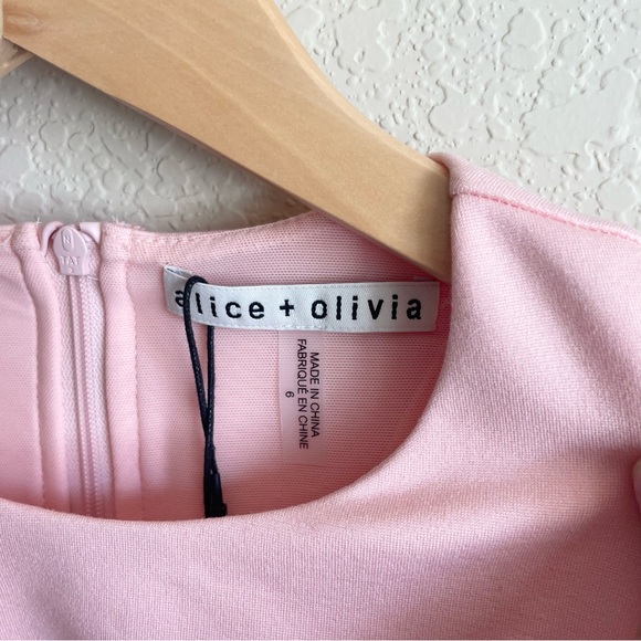 NTW Alice + Olivia Gara Cutout Bodycon Mini Dress in English Rose Size 6 - Picture 10 of 12